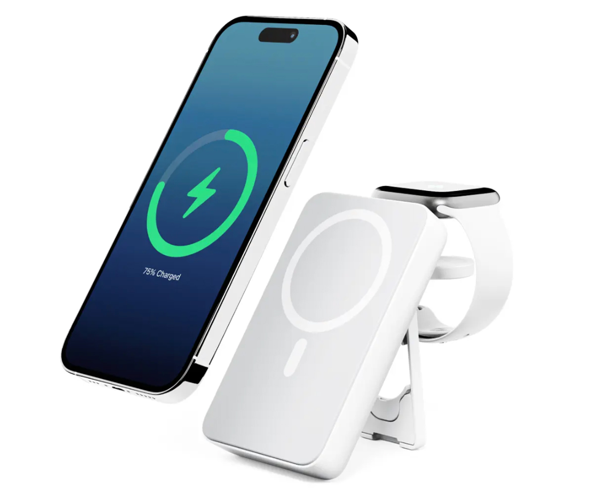 Alogic Lift 4-in-1 MagSafe Wireless 10000mAh Power Bank – Best multi-device Apple Watch power bank stand