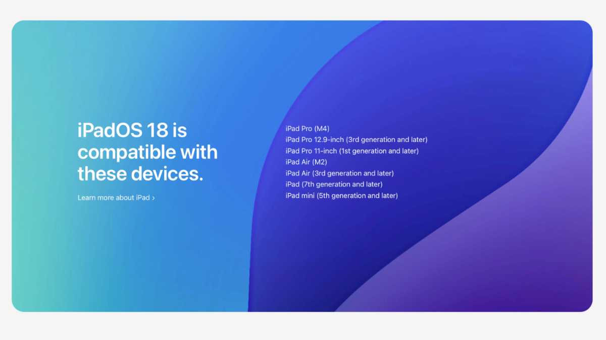 Which iPads will get iPadOS 18?
