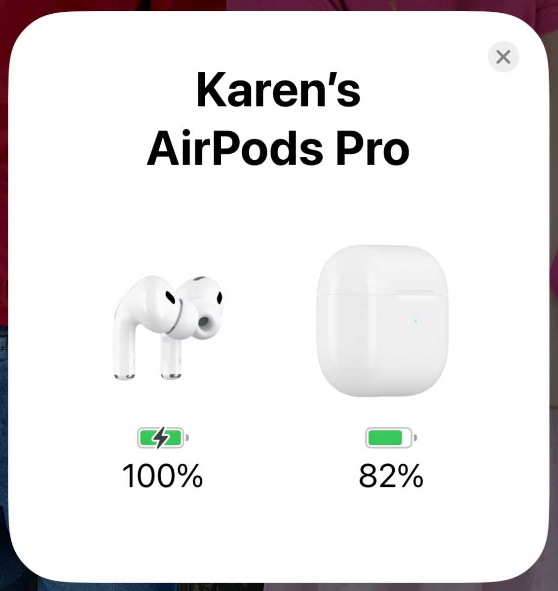 iPhone recognises AirPods