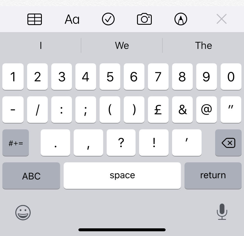 Punctuation on iPhone 